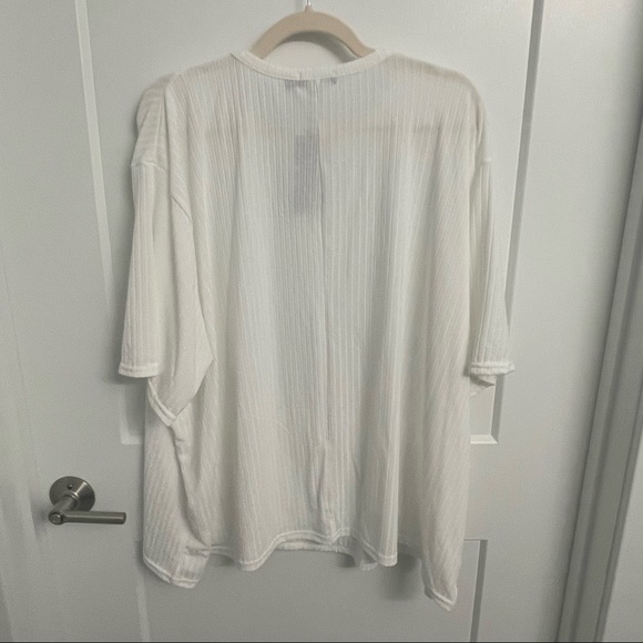 NWT Boohoo Plus White Soft Rib Oversized T-Shirt - Picture 5 of 5
